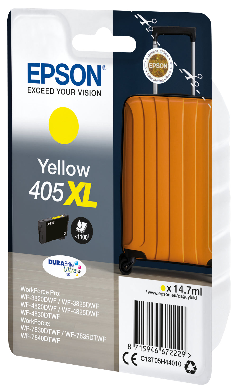 Epson Tintenpatrone 405XL, Gelb, 14,7 ml – für Epson-Drucker