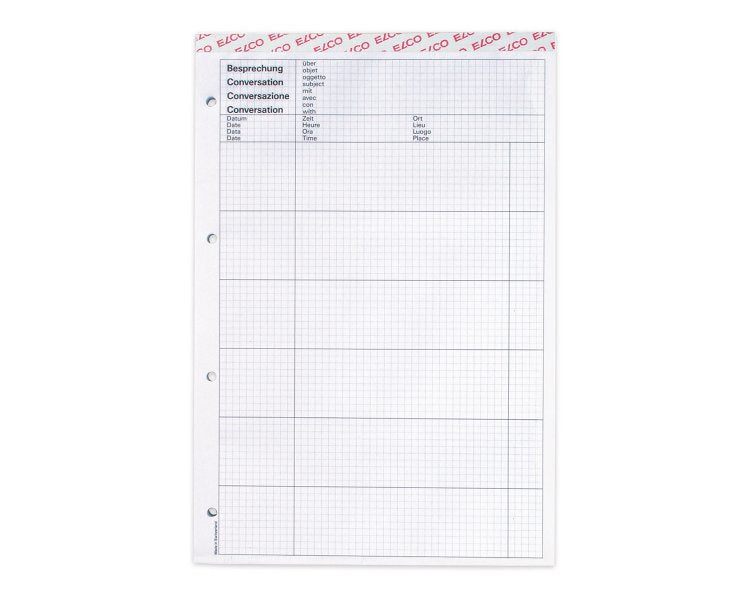 Elco Notizblock A4, kariert, 80 Blatt, perforiert, 80 g/m² – weiss
