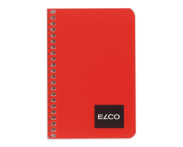 Elco Spiralheft – 75 × 111 mm – 50 Blatt – 70 g/m² – Spiralbindung, metallische Spirale, rot, FSC, 5 Stück