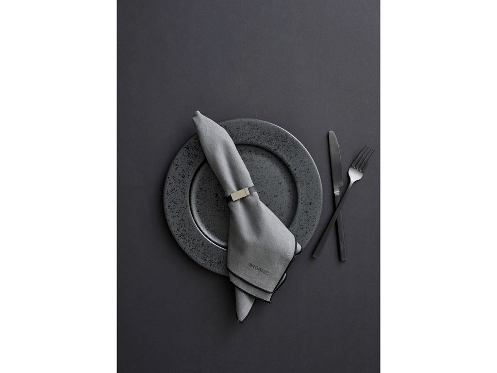 Södahl Stoffserviette – Grau/Schwarz – 50 × 50 cm, Baumwolle – 2er-Set