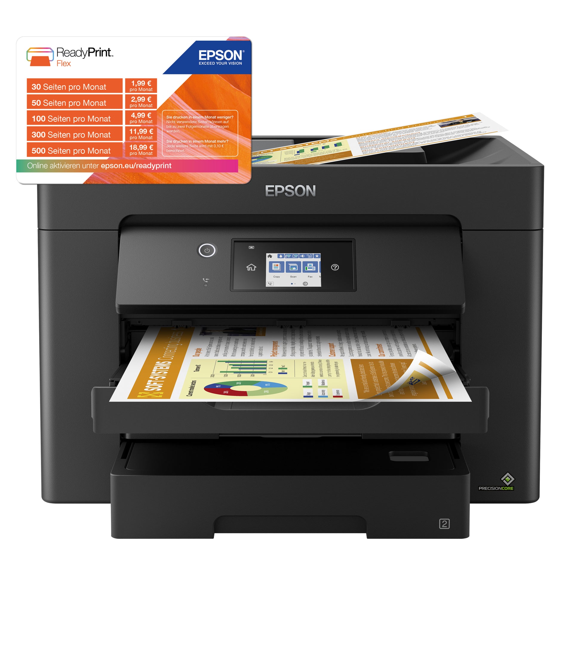 Epson WorkForce WF-7830DTWF – Farbiges Tintenstrahl-MFP A3, 4-in-1