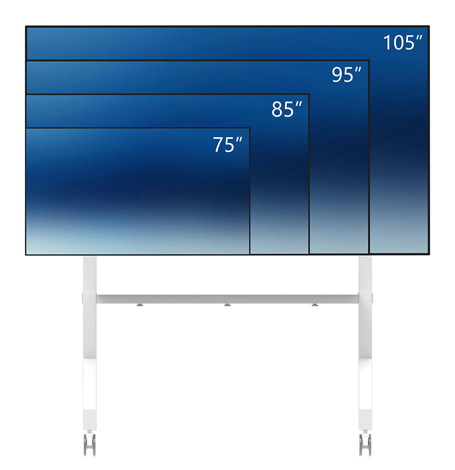 Neomounts MOVE Go XL FL50-575WH1 – Trolley, höhenverstellbar, für 65–110", VESA 100×100–1000×600, bis 125 kg