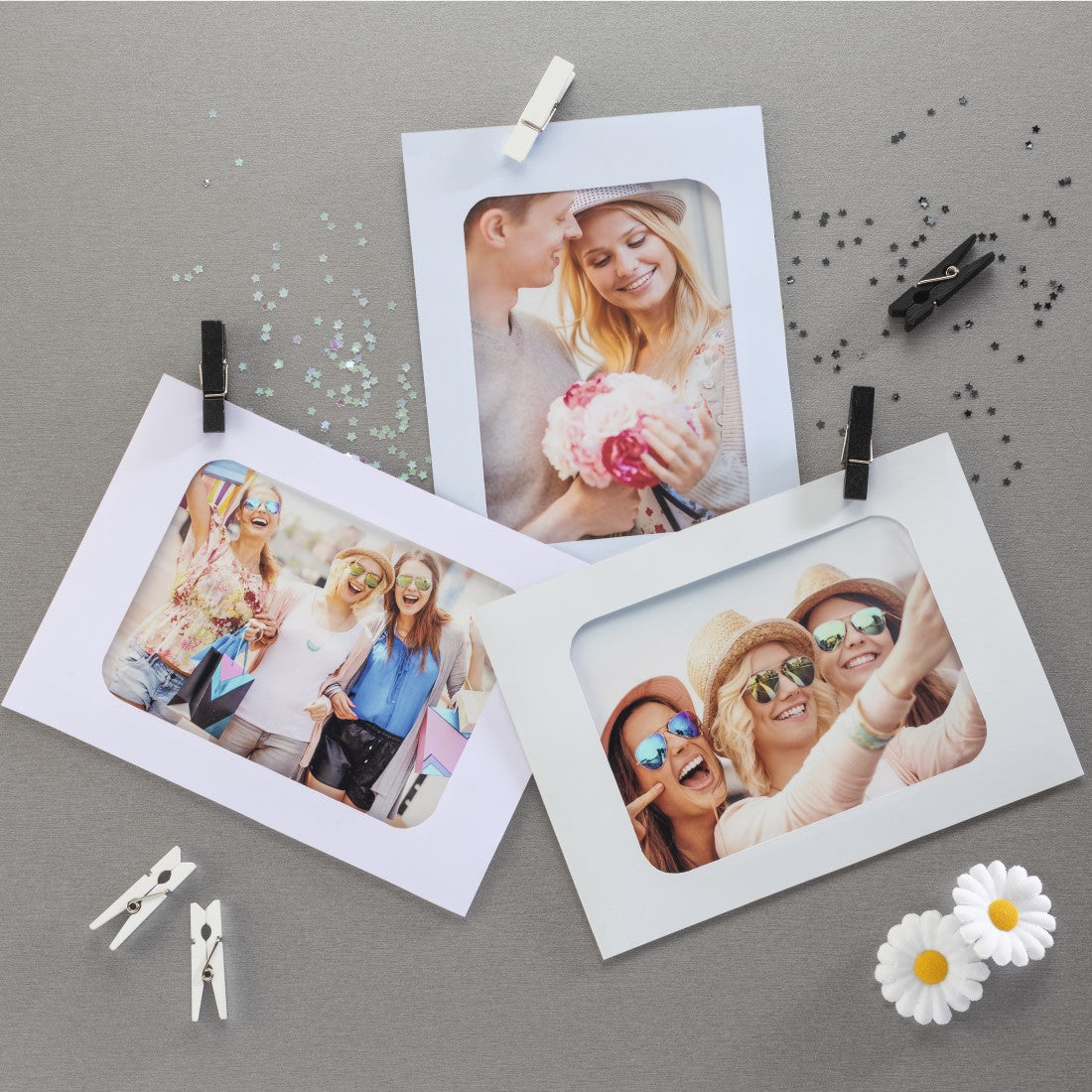 Hama Fotogirlande, Papier, sortiert, 10 × 15 cm, Länge 300 cm, mit Holzklammern – eco:plus
