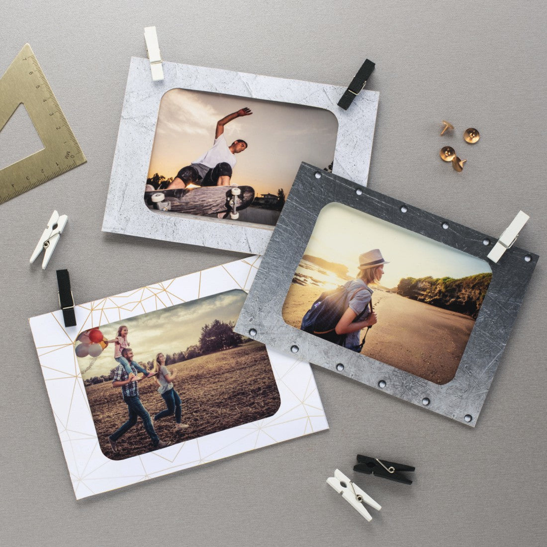 Hama Fotogirlande, Papier, sortiert, 10 × 15 cm, Länge 300 cm, mit Holzklammern – eco:plus