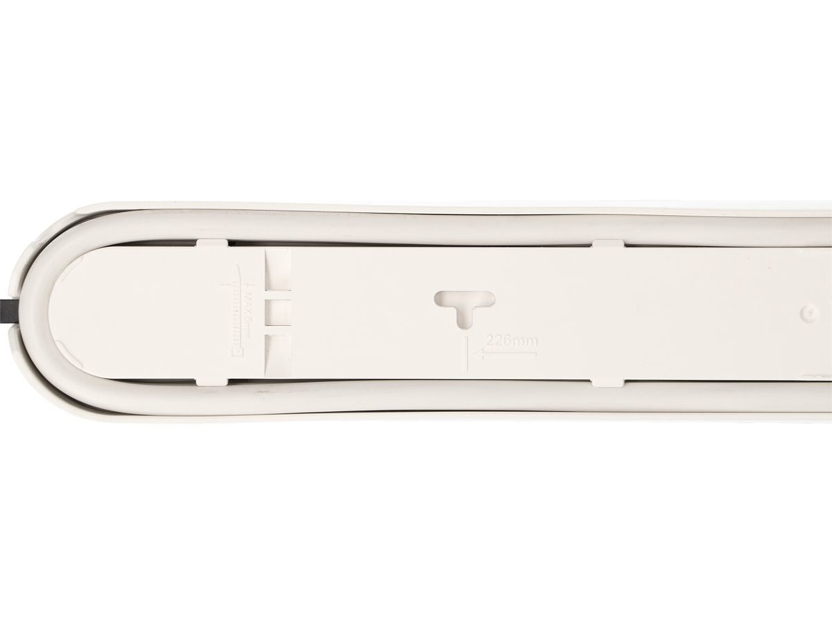 Max Hauri AG Max Hauri Design Line Steckdosenleiste, 6×T13, mit Schalter, 2,2 m, Eingang T13 – weiss