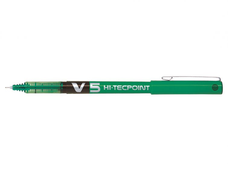 Pilot Hi-Tecpoint V5 – Tintenroller, mit Kappe, 0,3 mm, grün, für Linkshänder