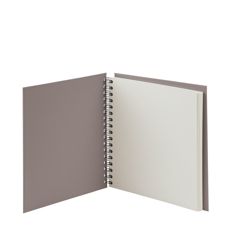 Rössler Soho – Fotobuch, Spiralbindung, 60 Seiten, Off-White, 23 × 23 cm, Karton, Grau