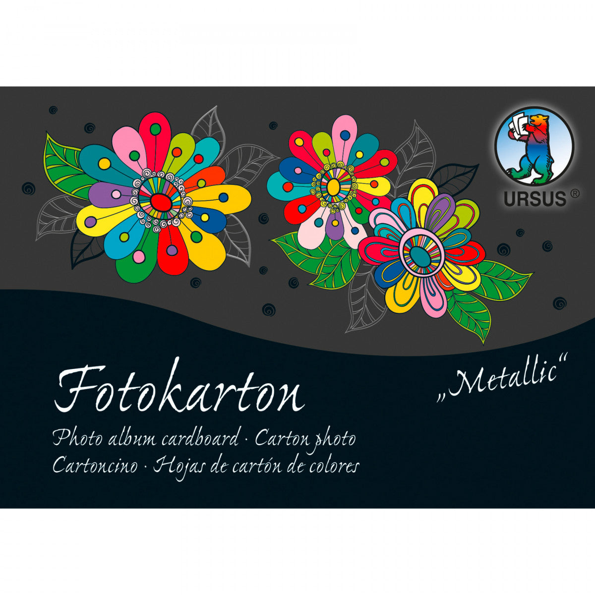 URSUS Fotokarton-Block – A6 – 300 g/m² – sortiert – 60 Blatt