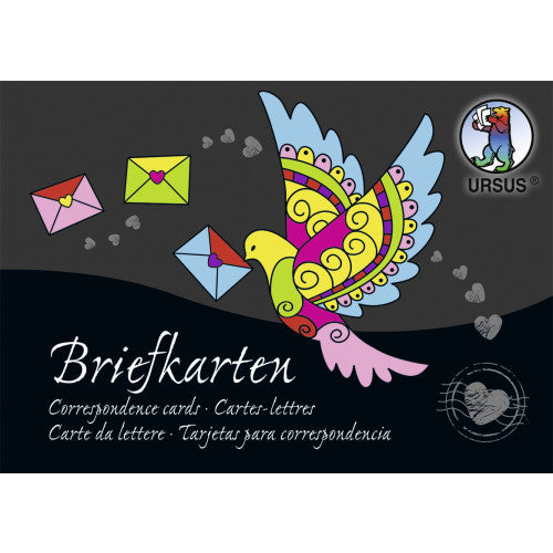 URSUS Designpapierblock – A6, Mehrfarbig, 220 g/m² – 84 Blatt