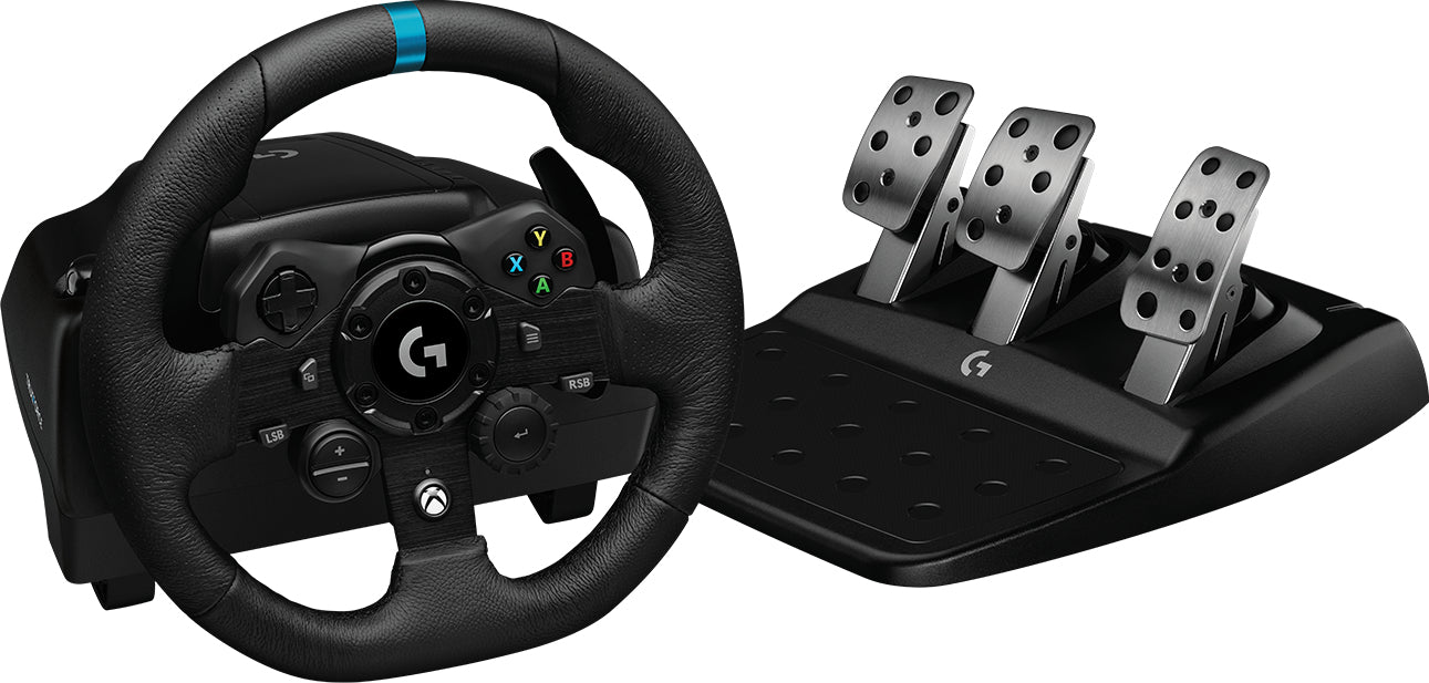 Logitech G G923 – Lenkrad + Pedale – Kabelgebunden (USB‑A), Kraft‑Rückmeldung, 900° Drehwinkel, Schwarz