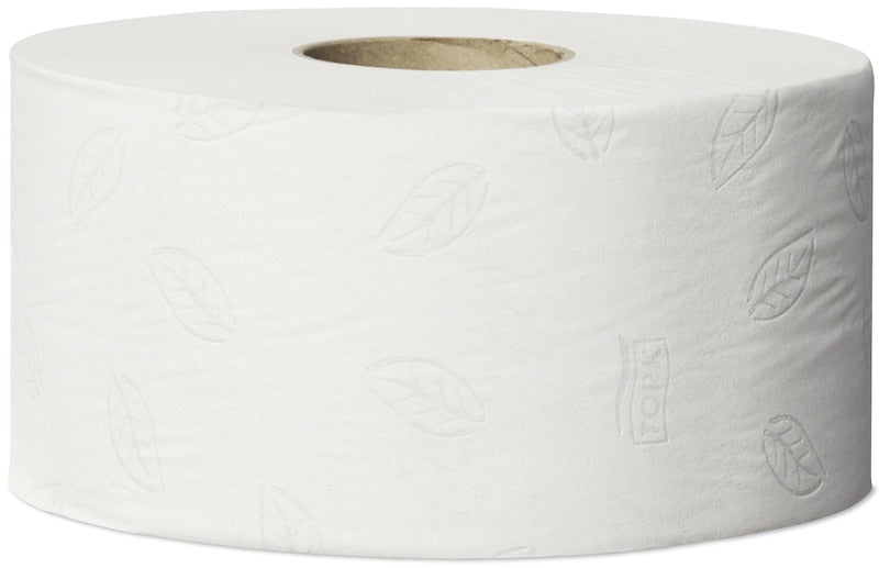 Tork Toilettenpapier-Grossrolle – weiss, 850 Blatt/Rolle, 94 × 200 mm, 94 × 170 m, für T2 – 12 Rollen