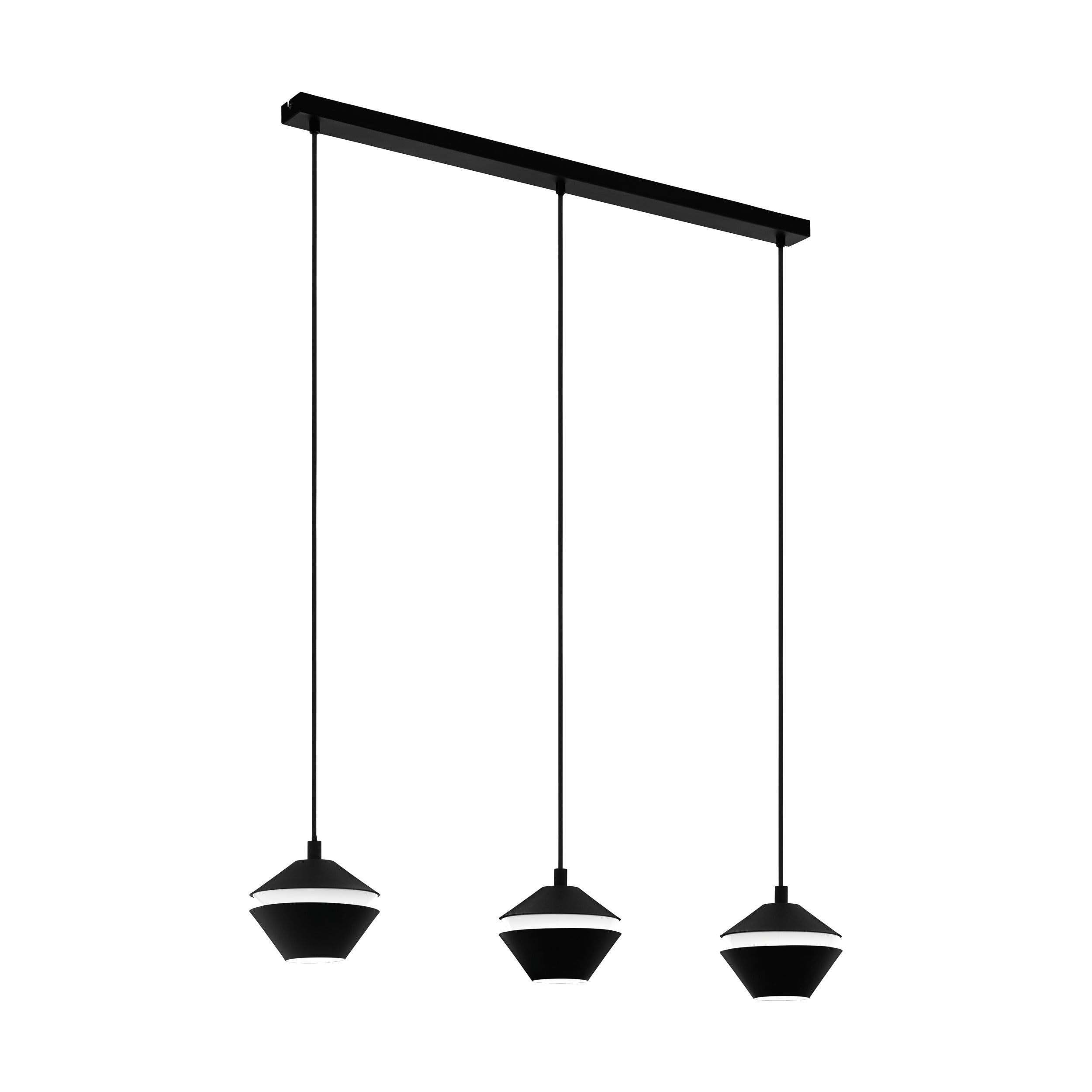 EGLO Deckenleuchte Perpigo – 16,5 × 92,5 × 110 cm, 1200 lm, 15 W, 3000 K, dimmbar, schwarz/weiss