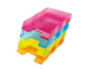 Styro Briefkorb – mit Griffausschnitt, mit Beschriftungsfeld, glänzend, grün, B 255 × H 62 × T 355 mm