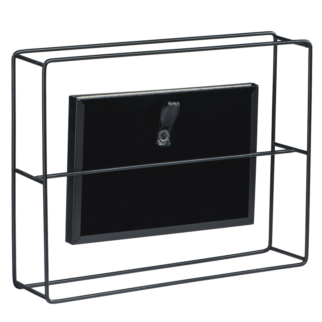 Hama Bilderrahmen Cleveland, schwarz, Metall, 22,5 × 17 × 5 cm, Querformat, mit Aufsteller