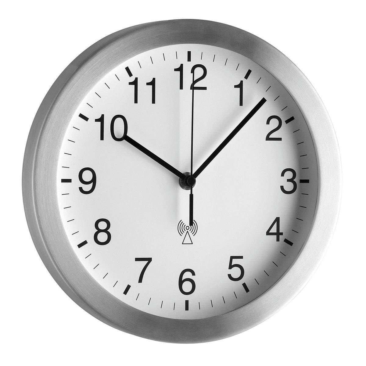 TFA-Dostmann TFA Dostmann Wanduhr – Funk, analog, Ø 25 cm, Weiss, Aluminium