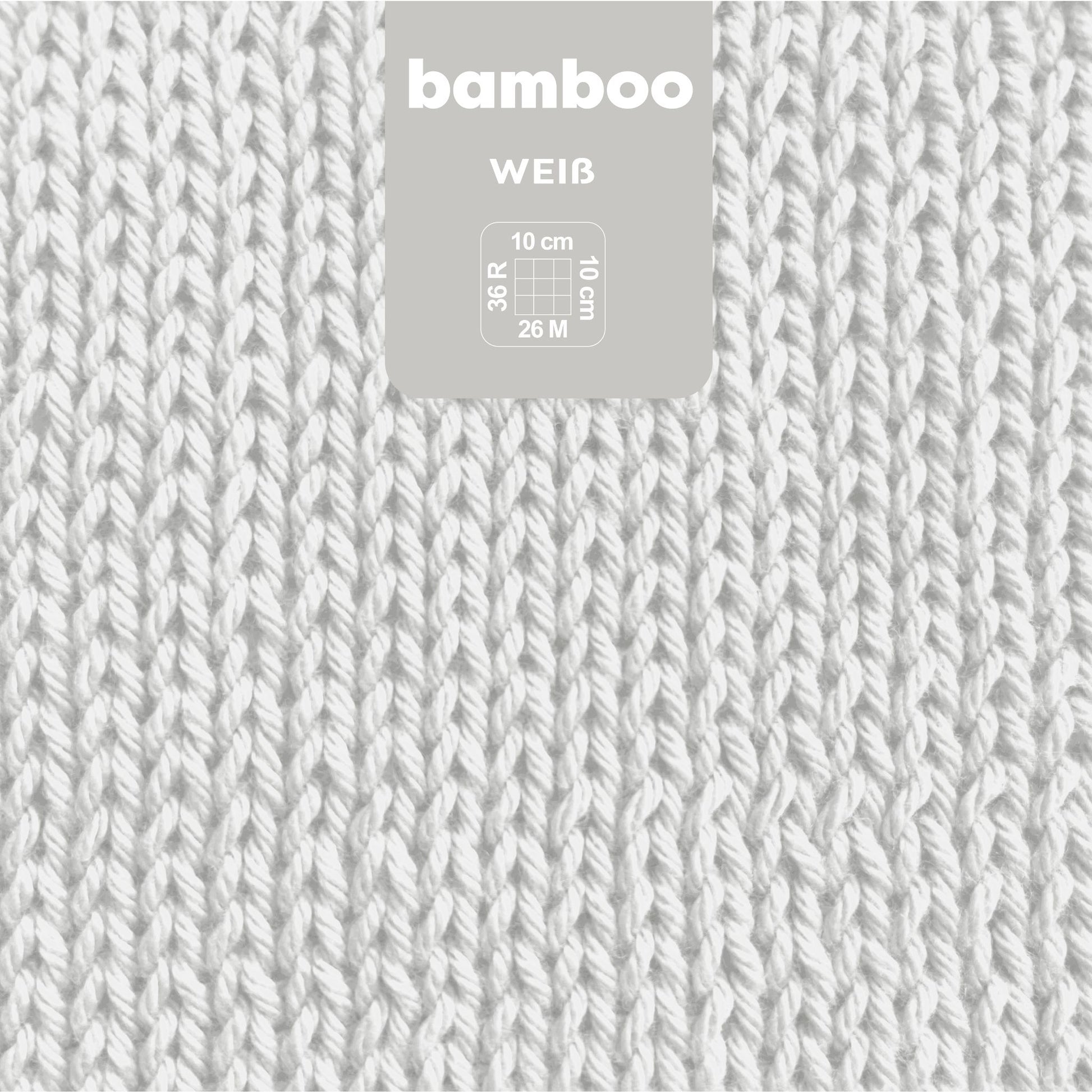 myBoshi Bambuswolle Weiss – 50 g, 125 m, Nadel 4 mm, 60% Bambus/40% Baumwolle