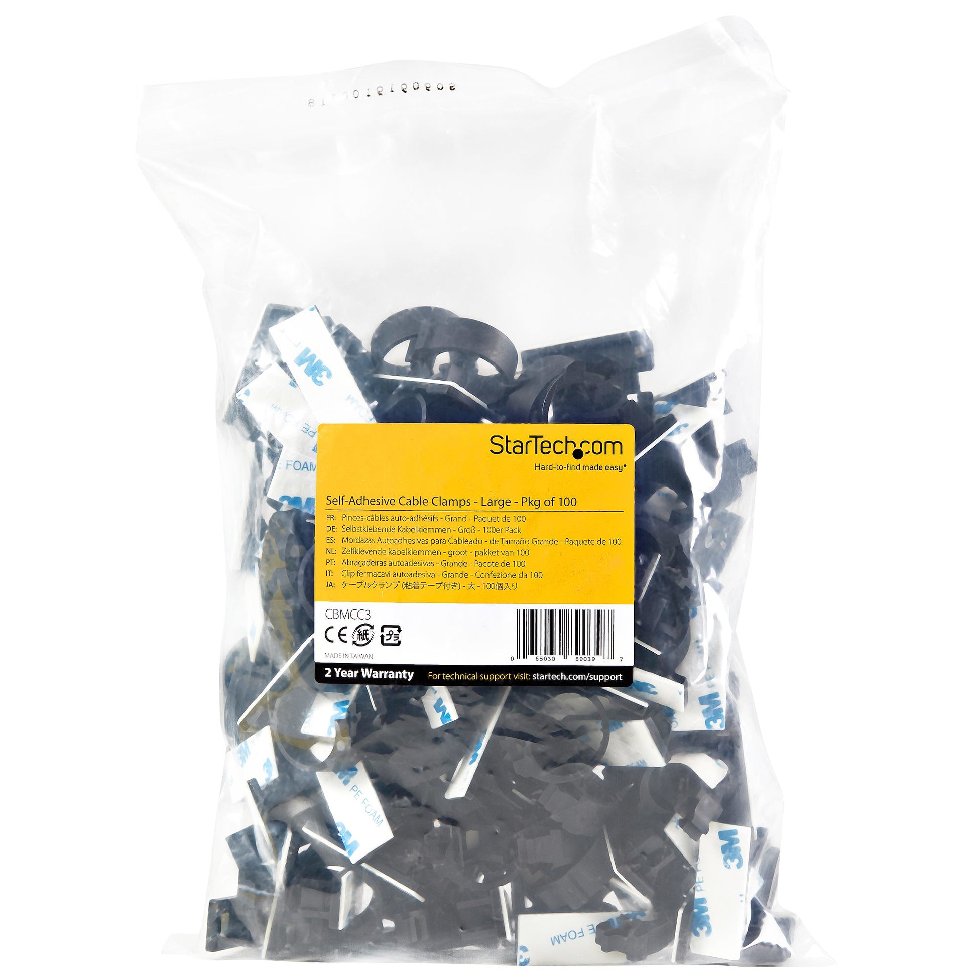 StarTech.com Kabelklemme (selbstklebend) – Nylon, Schwarz – 100 Stück