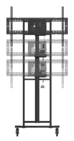Viewsonic VE-MT-001 – Lenkrolle, 75 kg Tragkraft, SPCC, Schwarz, für VB-STND-104