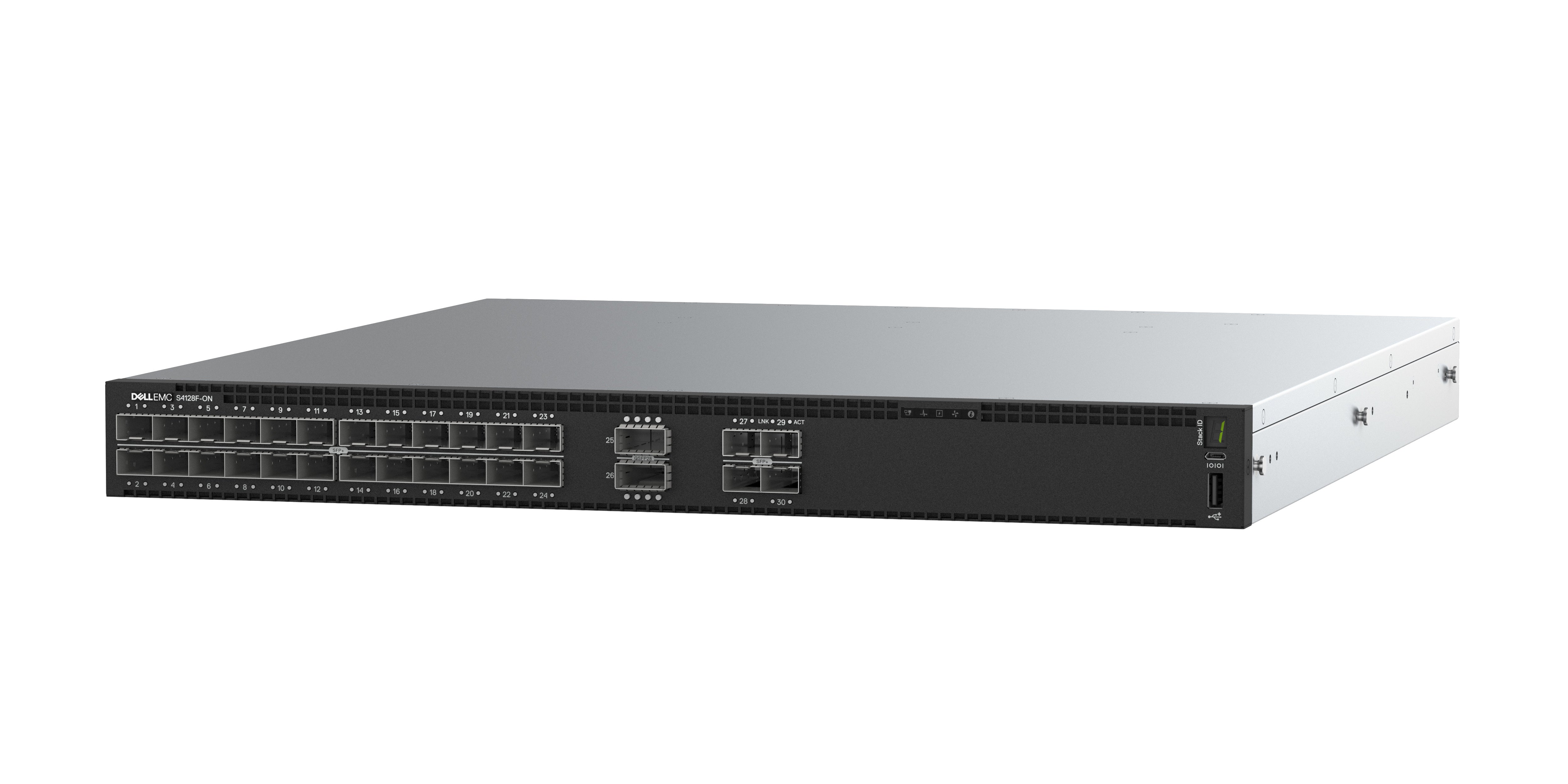 DELL S4128F-ON – Verwalteter L2/L3 Switch – 28× SFP+, 2× QSFP28, 1U, 19", OS10