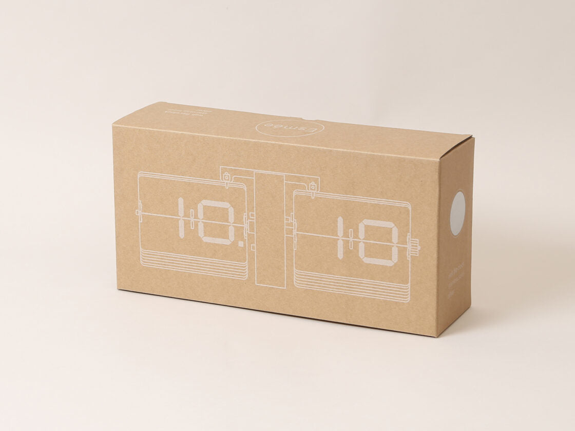 Esmée MES240.006.01 Tischuhr – Digital, Flip-Clock, lautlos, 36 × 13,9 × 8,5 cm, Silber