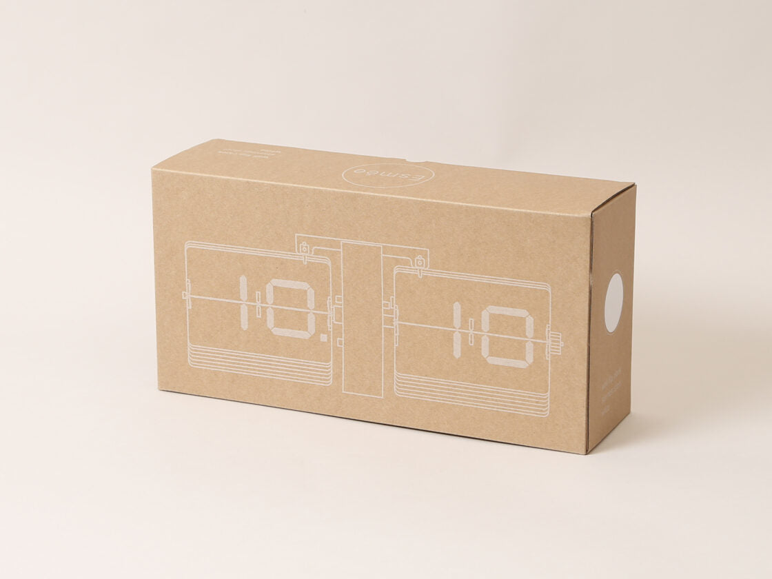 Esmée Flip Clock Tischuhr – Digital, lautlos, 36 × 13,9 × 8,5 cm, weiss