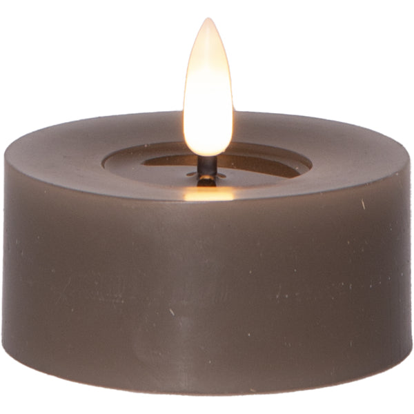Star Trading LED-Teelicht – 2er Pack, Ø 7 × 5,5 cm, Warmweiss, Braun, Timer