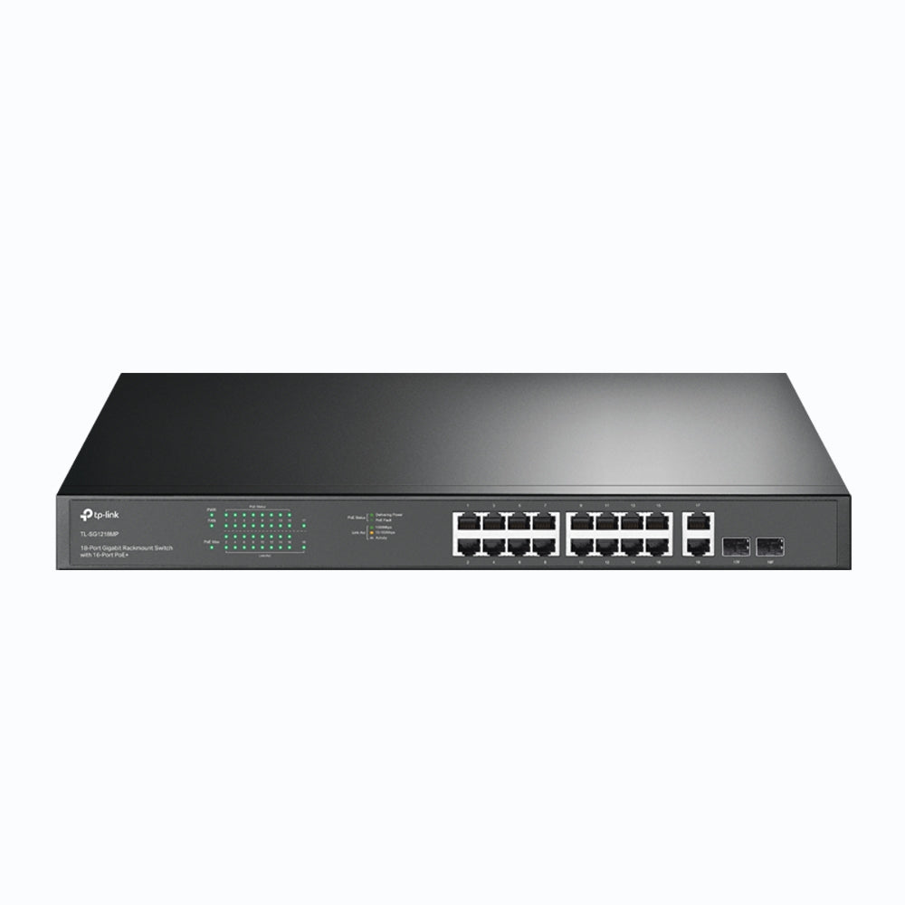 TP-Link TL-SG1218MP – Switch – 18×GbE, 2×SFP, PoE+ 250 W, 1U