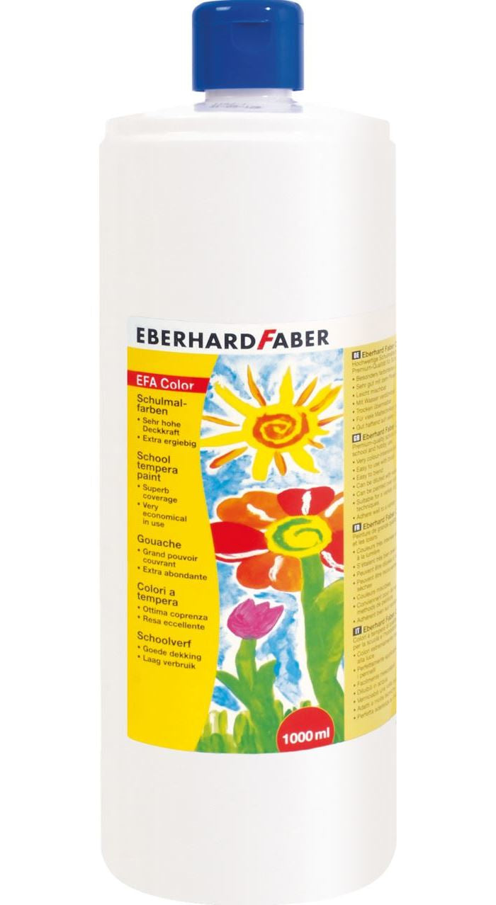 Eberhard Faber Gouache – weiss, 1000 ml, für Papier, Karton & Holz