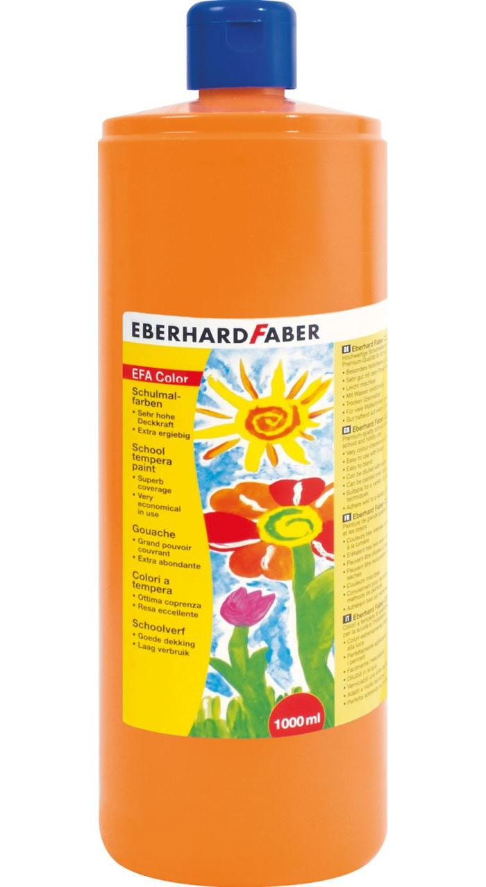 Eberhard Faber Gouache – dunkles Kadmiumorange, 1000 ml, für Papier, Karton & Holz