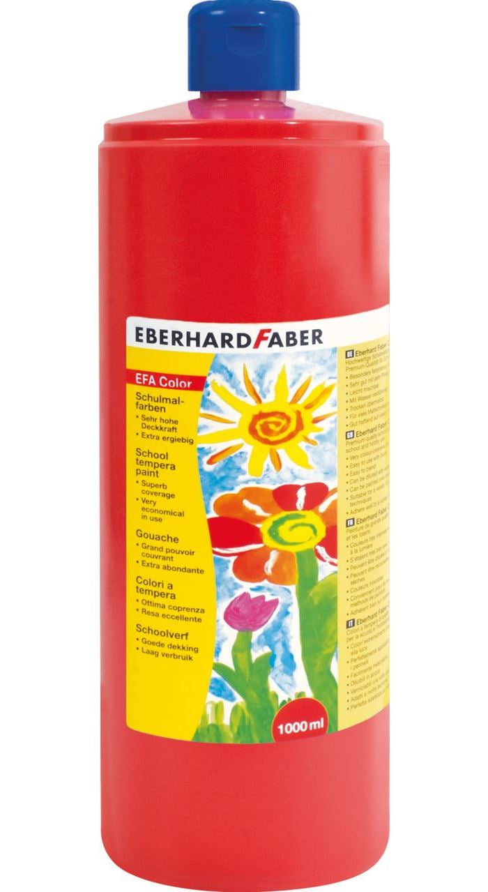 Eberhard Faber Gouache – Hellgeraniumrot, 1000 ml, für Papier & Karton & Holz