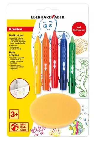Eberhard Faber Badkreiden Mini Kids – mehrfarbig – 5 Farben – für glatte Oberflächen