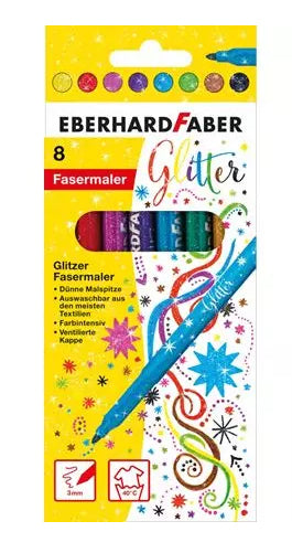 Eberhard Faber Filzstifte, Strichbreite 3 mm, auswaschbar ab 40 °C, 8 Farben