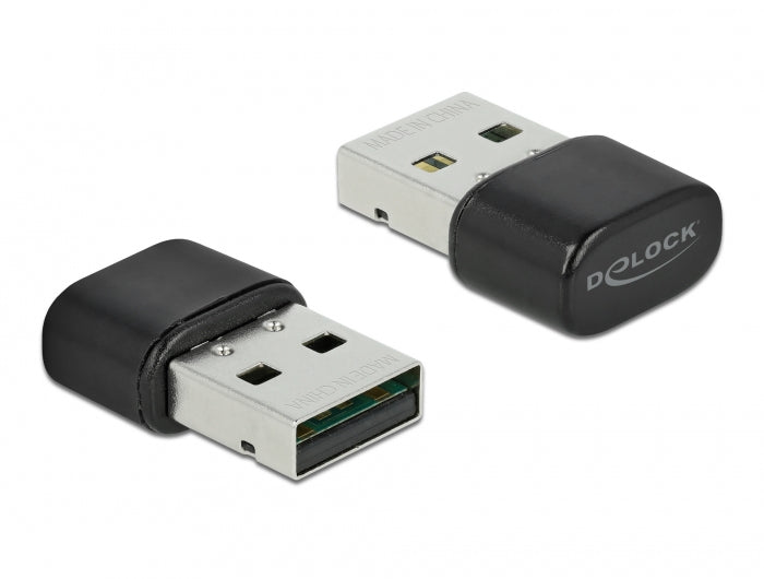 DeLOCK 61000 USB-WLAN-Adapter mit Bluetooth 4,2 – Wi-Fi 5 (802.11ac), Dual-Band, bis 433 Mbit/s – USB-A