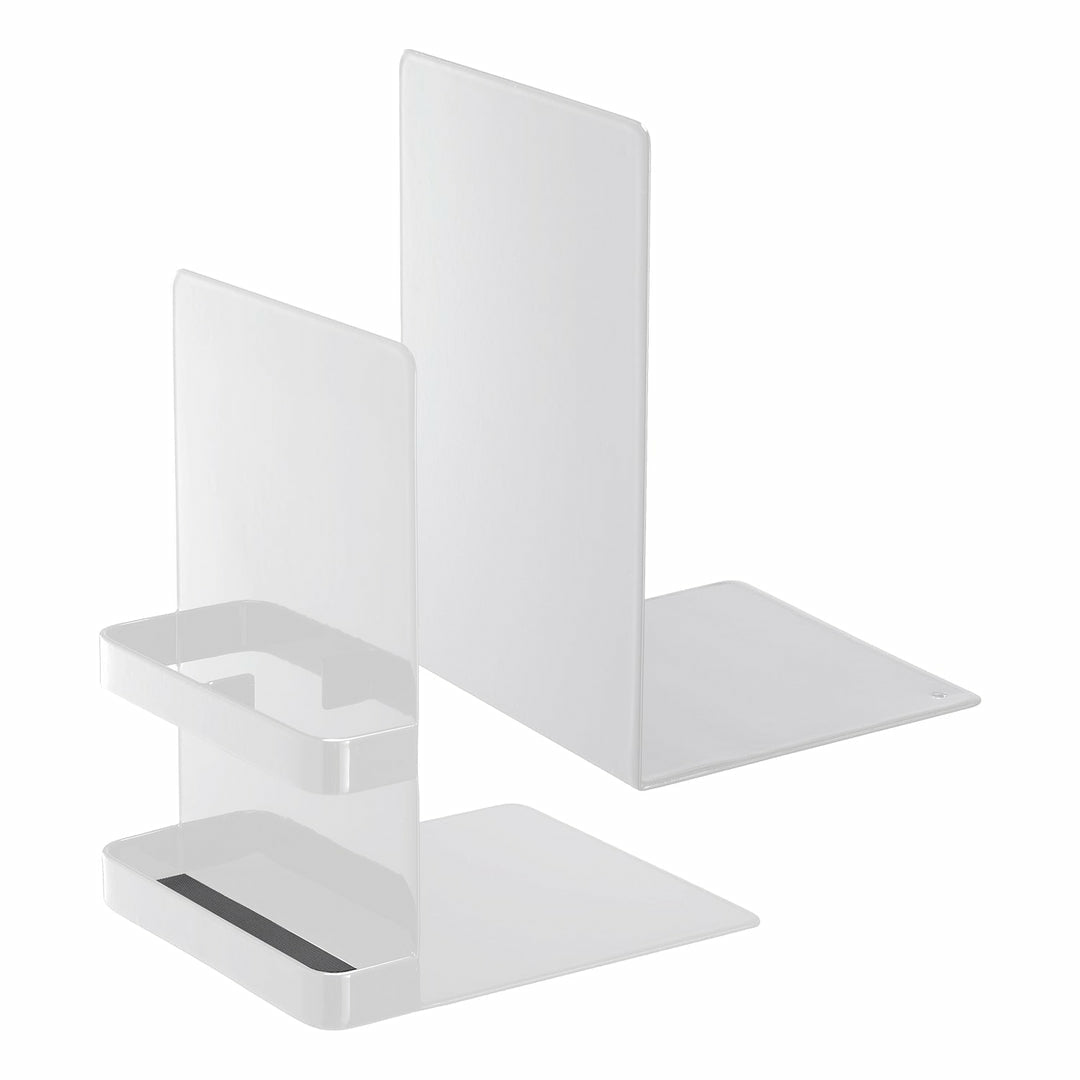Yamazaki TOWER Buchstützenset – Metall – Weiss – 120 × 180 × 150 mm