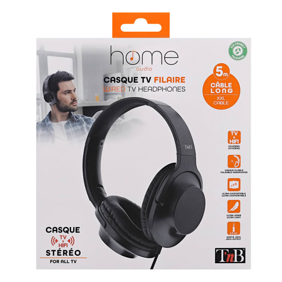 T'nB CSHOME3 On-Ear Kopfhörer – Stereo, Kabel, 3,5 mm Klinke, Schwarz
