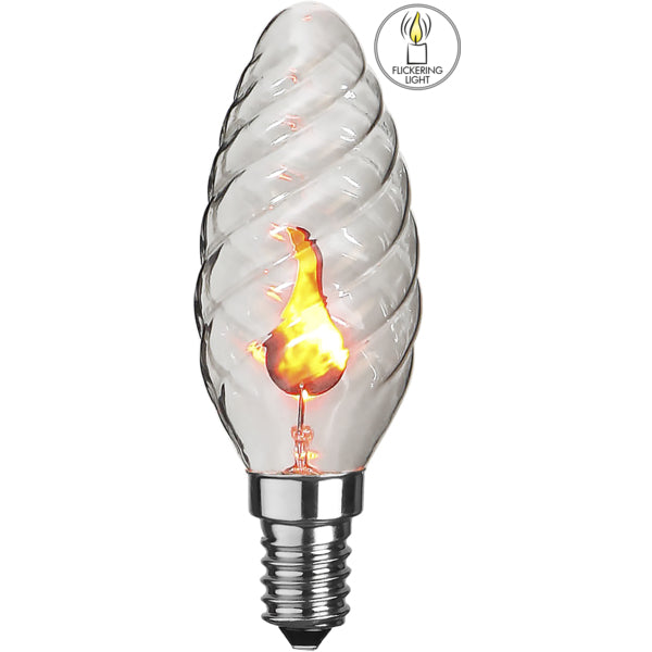 Star Trading Leuchtmittel E14 Kerzenform – Warmweiss, 20 lm, 3 W – Flammeneffekt – 1 Stk.