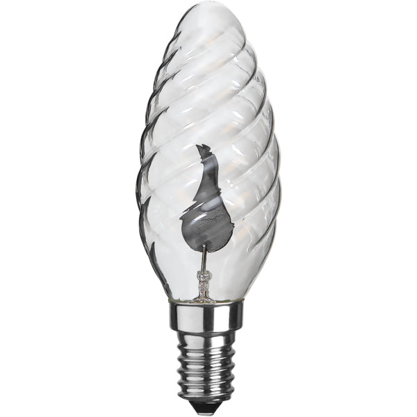 Star Trading Leuchtmittel E14 Kerzenform – Warmweiss, 20 lm, 3 W – Flammeneffekt – 1 Stk.
