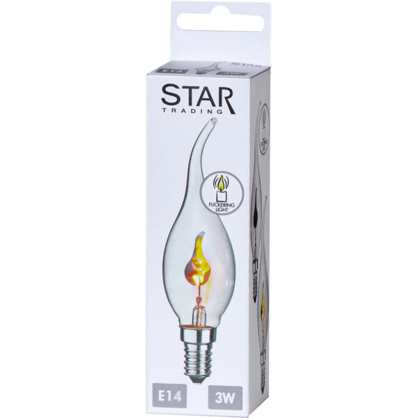 Star Trading LED-Leuchtmittel E14 Kerzenform – Warmweiss, 20 lm, 3 W – Klar – 1 Stk.