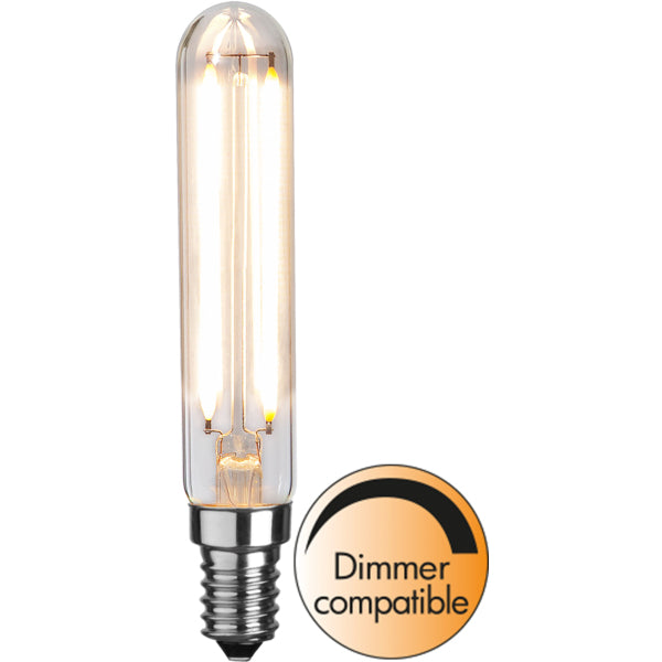 Star Trading LED-Leuchtmittel E14 T20 – Warmweiss 2700 K, 250 lm, 3,3 W, dimmbar – 1 Stk. – Klar