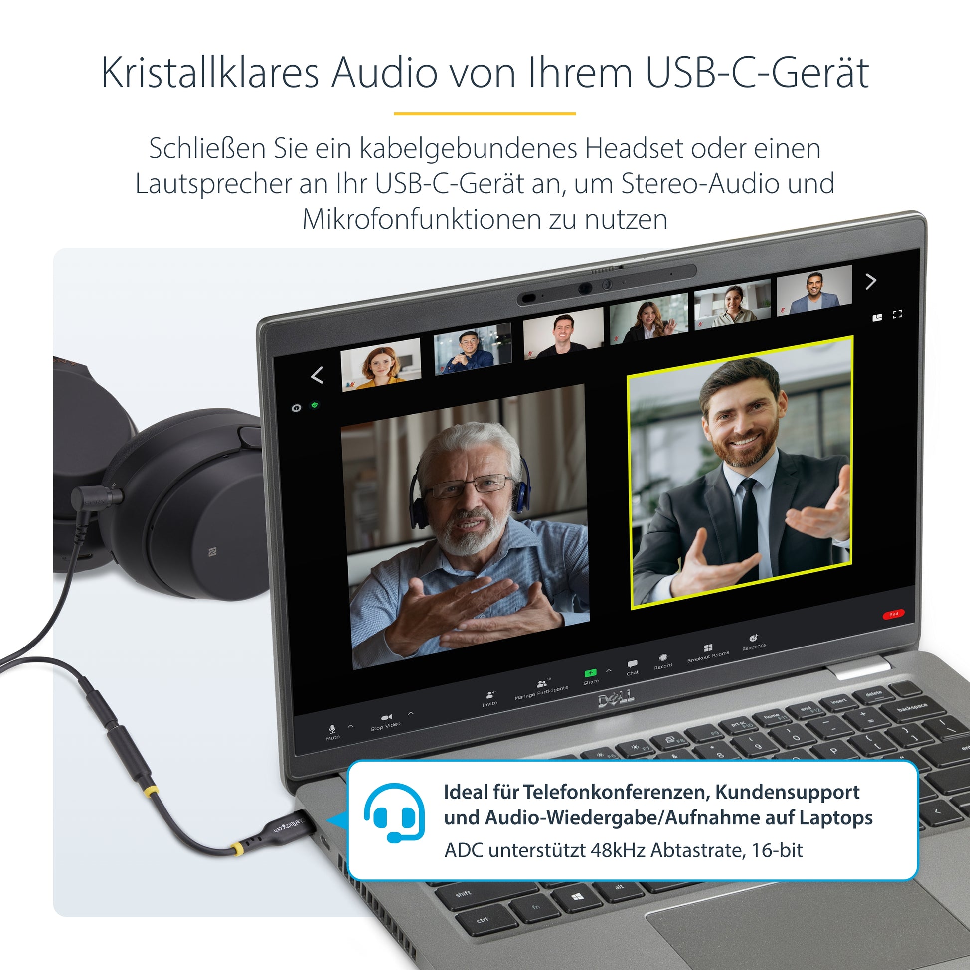 StarTech.com USB-C (Stecker) auf 3,5 mm TRRS (Buchse) Adapter