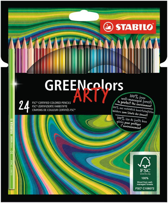STABILO GREENcolors ARTY Farbstifte – 24 Farben, Karton