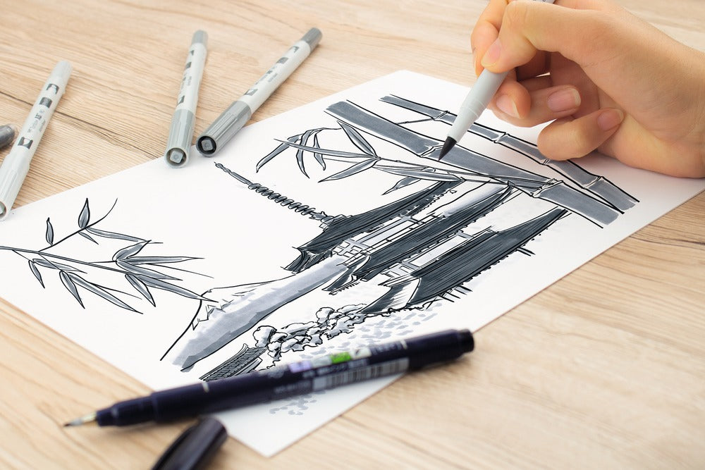 Tombow Filzstifte ABT PRO Dual Brush Pen, Strichbreite 5,5 mm, 5 Farben