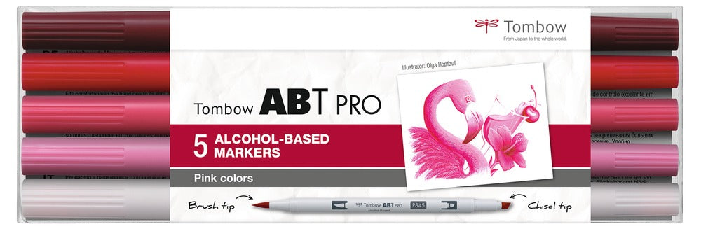 Tombow Filzstifte ABT PRO Dual Brush Pen, 5 Stk.