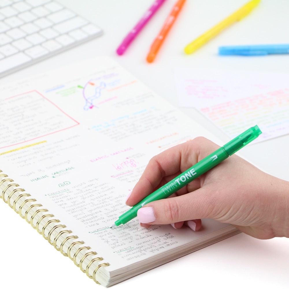Tombow Filzstifte TwinTone, Strichbreite 0,3–0,8 mm, 12 Farben