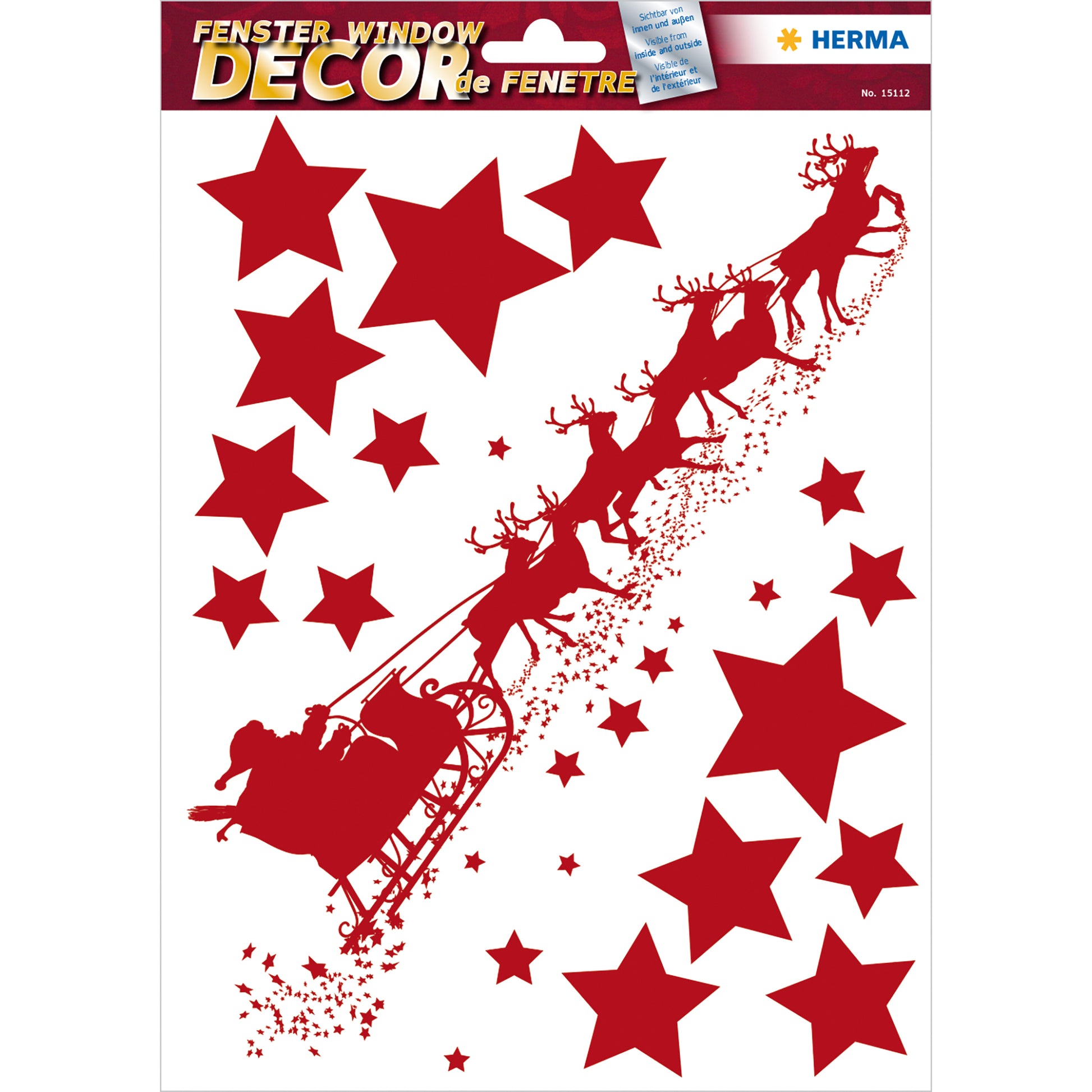 HERMA Fliesensticker Schlittenfahrt, sortiert, 21 × 29,7 cm, wiederablösbar, 15 Stück
