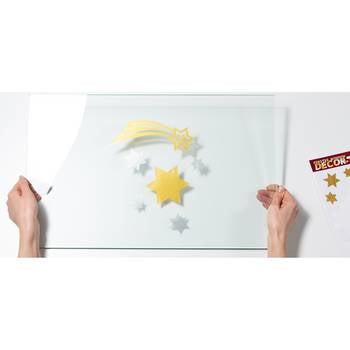 HERMA Fensterdekor Sterne, gold, Folie, 21 × 29,7 cm, wiederverwendbar, 1 Stück