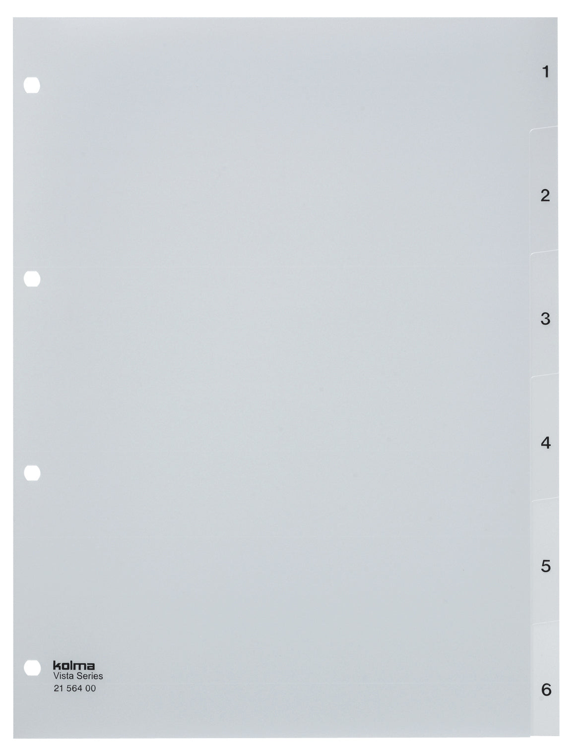 Kolma Vista Register – A4, 6-teilig, PP, transparent, vorgedruckt, 4-fach Lochung