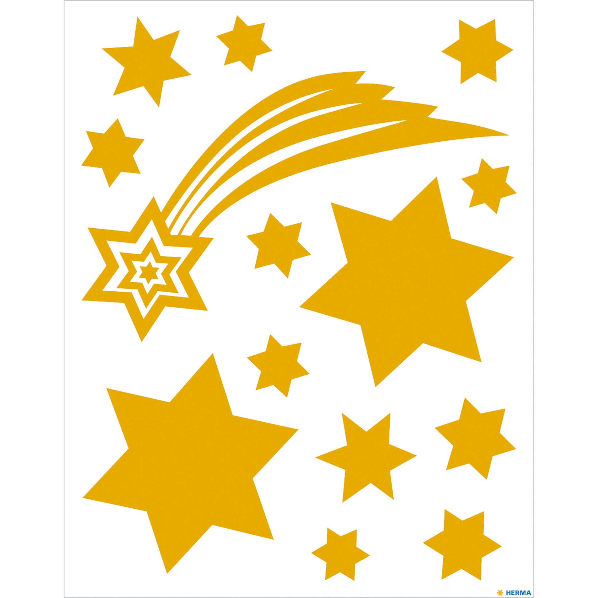 HERMA Fliesensticker Sterne, gold, 21 × 29,7 cm, wiederablösbar, repositionierbar, abwaschbar, 1 Stück