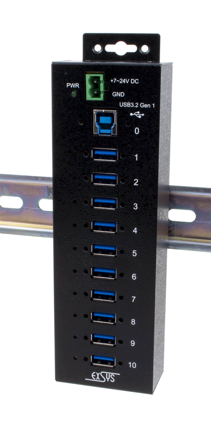 EXSYS EX-1510HMVS USB-Hub – USB 3.2 Gen1, 10× USB-A