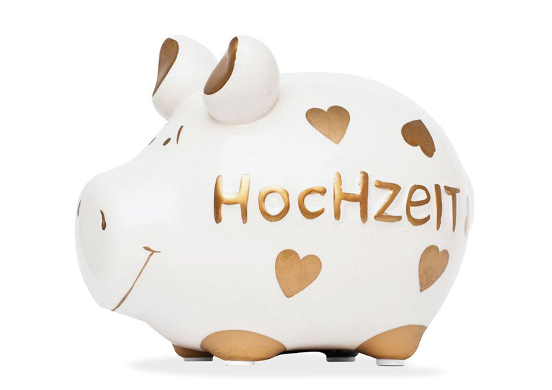 G. Wurm Spardose Hochzeit – Keramik, Weiss – 12,5 × 9 × 9 cm – 3-teilig